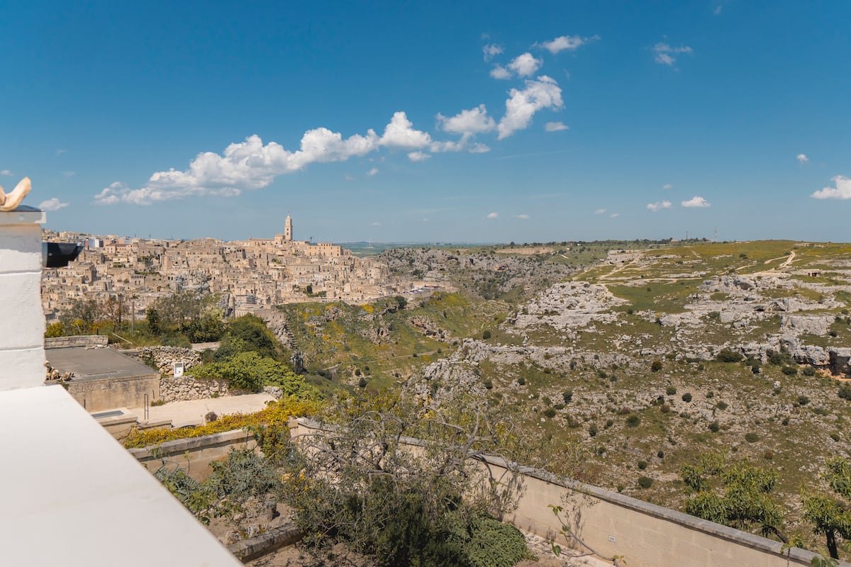 Terrazzo privato della Icaro Suite con vista sui Sassi e sulla Gravina — foto 1